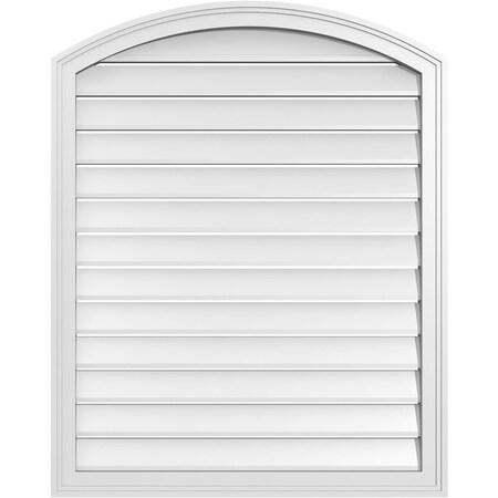 Ekena Millwork Arch Top Surface Mount PVC Gable Vent: Non-Functional, w/2"W x 1-1/2"P Brickmould Frame, 32"W x 38"H GVPAR32X3802SN